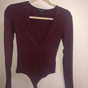 Express Maroon Body Suit
